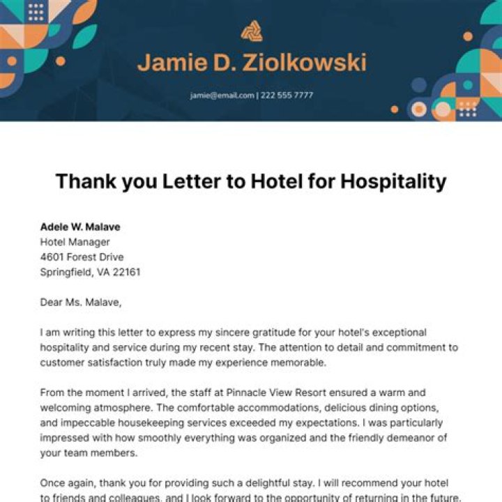 Discover Exquisite "Thank You For Your Hospitality Examples"