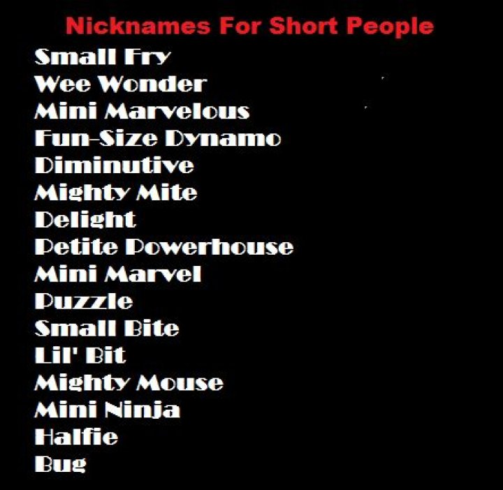 Mean Nicknames For Short People